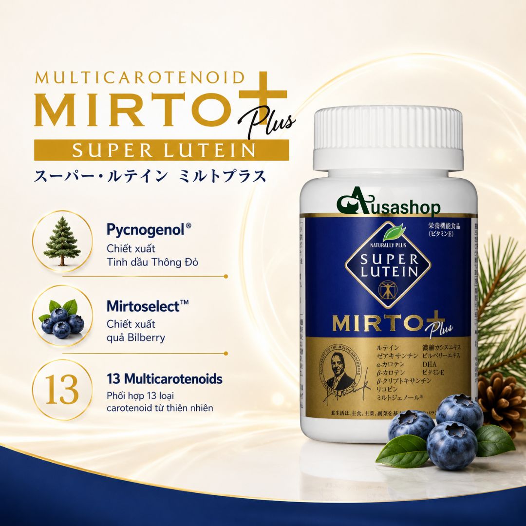 Thực Phẩm Bảo Vệ Sức Khoẻ – Super Lutein Mirto Plus Dưỡng Chất Thực Vật Mẫu Mới