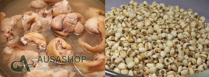 Món cháo móng giò ý dĩ là một trong những thực phẩm lợi sữa cho mẹ