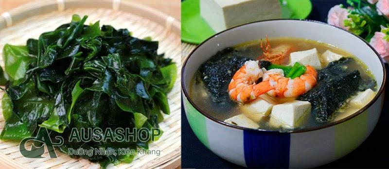 Rong biển có thể dùng để chế biến nhiều món ăn, đặc biệt là canh rong biển