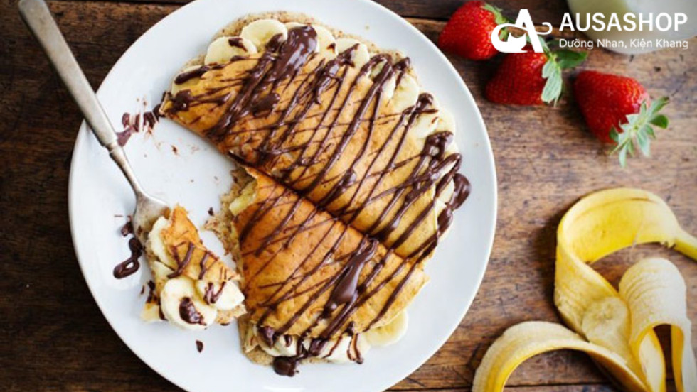 bánh crepe chuối socola