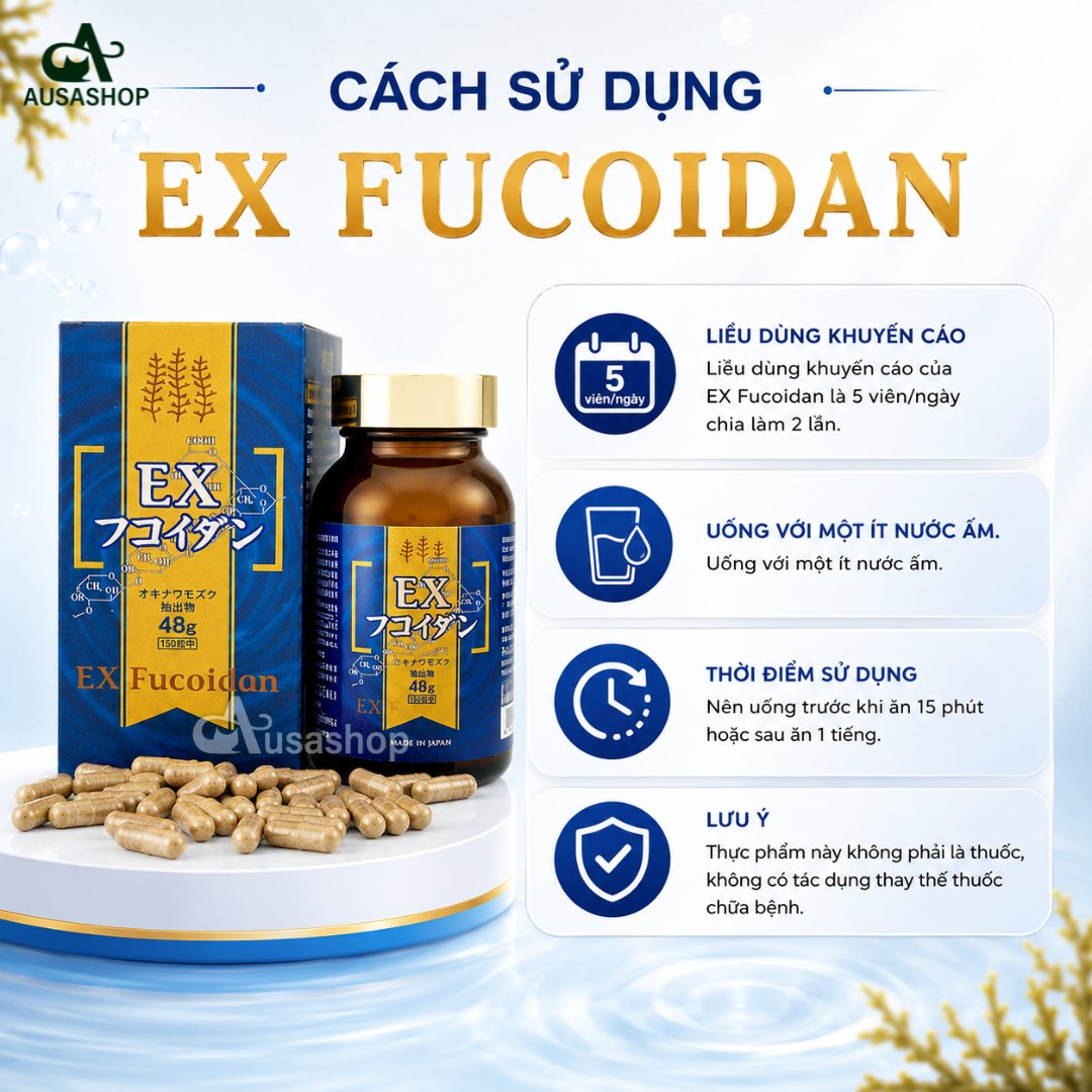 Cách uống Ex fucoidan 150 viên