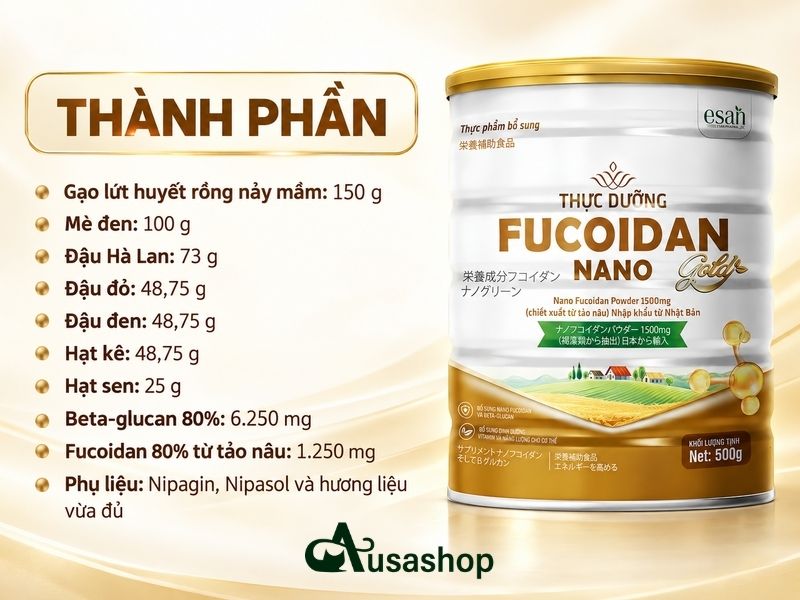 thành phần thực dưỡng nutri fucoidan plus